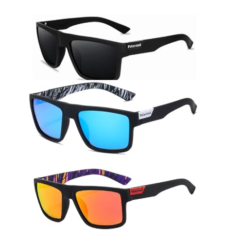 3 st polariserade solglasögon för män, utomhussport, golf, löpning, körning, fiske, glasögon, solglasögon, med UV-400-skydd, för män och kvinnor