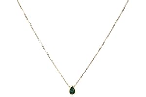 18K Gold Created Gemstones 7x10mm teardrop Gem Necklaces for Women