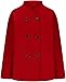 Kenhansion Women's Cropped Trench Coat Stand Collar Double Breasted Casual Dressy Outerwear Fall Winter Trendy Jacket Sweater (Red,3X-Large)