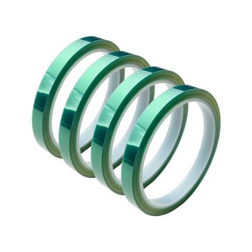 4 Rolls Heat Transfer Tape 0.39in x 100ft, Green for Sublimation Heat Press