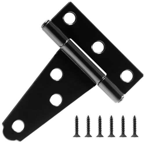 TDCHINGES Outdoor T Gate Hinges 2 Inch 6 Pack for Wood Fence Shed Tool Box