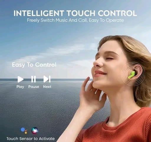 Image of UltraPods Max True Wireless Earbuds with Bluetooth 5.1, Enhanced Sound Quality, Touch Control,Long Playtime Life, Noise Cancellation & Comfortable Fit (GREEN)