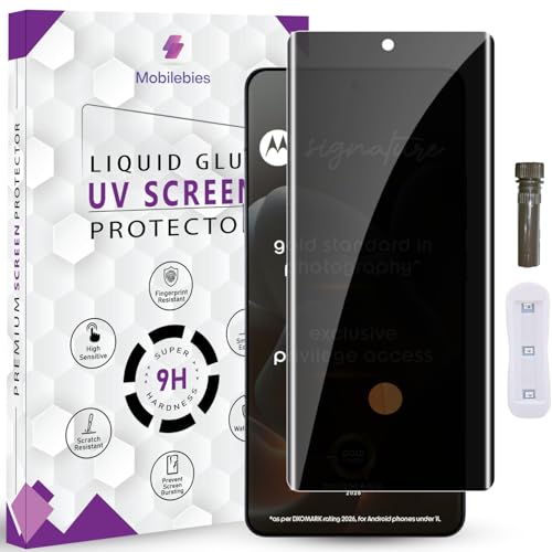 Image of Advanced HD+ UV Privacy Tempered Glass Screen Protector for Motorola Signature 5G (6.8 Inch) Edge to Edge Coverage Anti-Spy /Anti-Peeping 9H Hardness Screen Guard with Installation Kit
