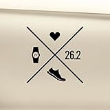 Nashville Decals 26.2 Marathon Love Vinyl Decal Laptop Car Truck Bumper Window Sticker - Black