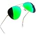 Joopin Classic Fashion Polarized Sunglasses Men Women Colorful Reflective Coating Lens Eyewear Sun Glasses(Green Blue)
