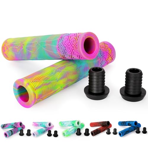 Scooter Griffe - 160mm Stunt Scooter Fahrrad Griffe Grips Lenkergriffe - Mixed Color Lenker Griffe für Stunt Scooter BMX MTB Bike (B Regenbogen) Scooter Griffe - 160mm Stunt Scooter Fahrrad Griffe Grips Lenkergriffe - Mixed Color Lenker Griffe für Stunt Scooter BMX MTB Bike (B Regenbogen)