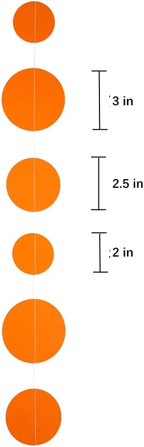 Orange Paper Garland Circle Dot Party Banner Streamer Backdrop Hanging Decorations, 20 Feet in Total image 4 of 4 B07Z7948PV