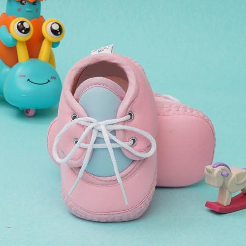 Image of Neska Moda 6 To 12 Months Baby Boys & Baby Girls Cute Soft Cotton Pre-Walker Lace Booties-BT4713
