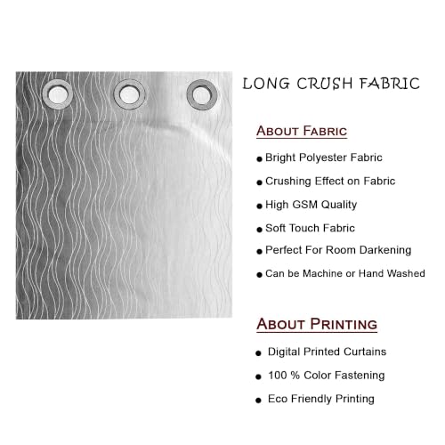 Image of Ultimate Trends Ombre Blackout Curtains for Bedroom Room Darkening Curtains for Living Room,Energy Saving,Thermal Insulated Grommet Window Drapes, Grey and Greyish White, 7 FEET,2 Panels
