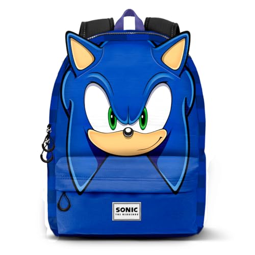 Sonic The Hedgehog - SEGA Sega-Sonic Sight-Mochila Pequeña HS Heady Fan, Azul, 23 x 34 cm, Capacidad 10 L