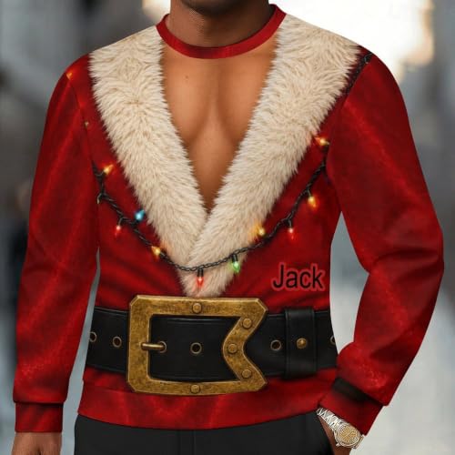 Fur-Collar Santa Coat Chest Print, alternative view 1