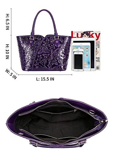 Pijushi Designer Floral Purses Top Handle Handbags Satchel Bags Genuine Leather Floral Wallet Wristlet For Women And Genuine Leather Credit Card Holder For Women #TOP3