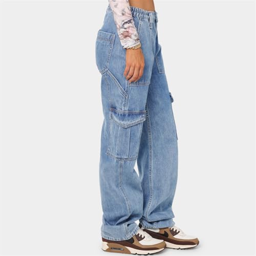 Cargo Jeans for Women Trendy High Waistd Wide Leg Denim Pants, Casual Baggy Cargo Pants,Cargo Jeans for Women3