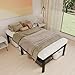 HOBINCHE 14 Inch Metal Twin XL Bed Frame No Box Spring Needed - Easy Assembly Heavy Duty Noise Free Narrow Bedframes - Single Black Basic Steel Slats Platform with Storage