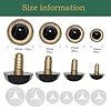 ARTCXC 10/15/18/20mm 180Pcs 4Size Gold Plastic Safety Eyes Craft Eyes with Three Fork Designed Washers for DIY of Puppet, Bear Crafts, Plush Animal Doll Amigurumi Crochet Making Supplies #1