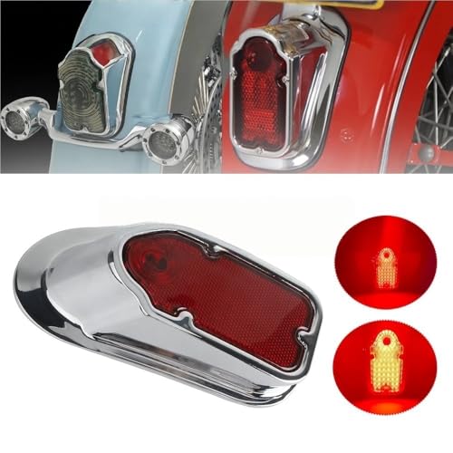Luz trasera de lápida para moto custom chopper bobber roja universal 2