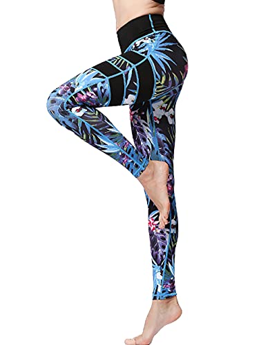 FLYILY Frauen Yoga Pants Gedruckt hohe Taillen-Power Flex Capris Workout...