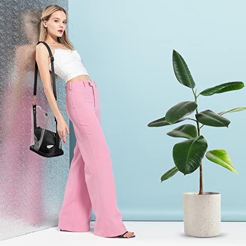 Valleycomfy Clear Shoulder Bags Purse Gift For Women With Adjustable Strap Pu Leather Tote Handbags For Sports Concert Prom Party Present Set 2Pcs,Black #TOP6