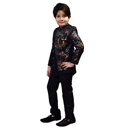 Image of Zolario Clothing Set, Indo Western Dress for Kids Boys, Jacket and Pant Set, Ideal for Wedding, Birthday and Party.