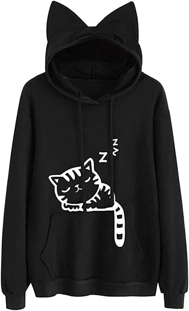 Fronage Teen Girls Hooded Sweatshirt Womens Long Sleeve Cute Hoodies Pullover Tops