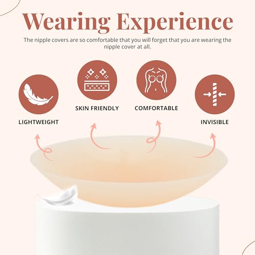 Reusable Nipple Covers for Women – 2 Pairs Silicone Adhesive Pasties comes with Travel Box3