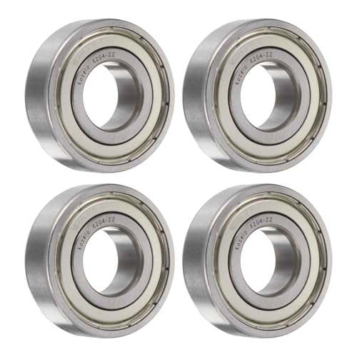Kozelo 4pcs 6204-ZZ Deep Groove Ball Bearings - [14x47x20mm, Double Metal Shielded] Chrome Steel Bearing for Electric Motor Precision Equipment | P6 (ABEC3)