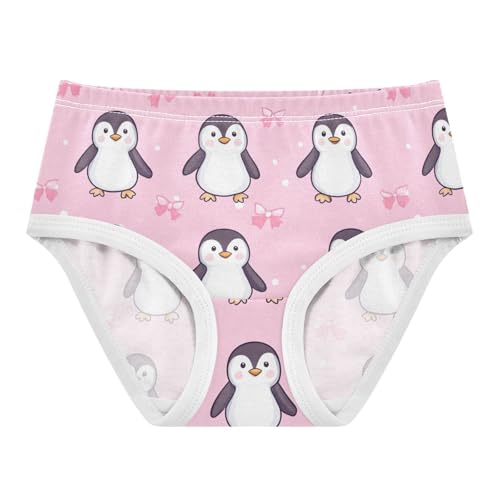 Wusikd Cute Penguins Girls' Underwear Cotton Bow Pink Girls Briefs Soft Toddler Underwear 2T