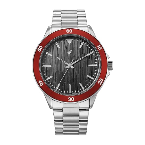 Image of Fastrack Stunners X Quartz Analog with Black Dial Steel Stainless Steel Strap Watch for Men - 38160KM01