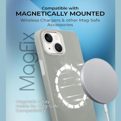 Image of iPhone 14 Silicone Magsafe Case | Shock Proof Design & Camera Protection | Premium Rubberised Apple iPhone 14 Cover (Microfiber Lining) | Ultra Smooth Silicone - Gray