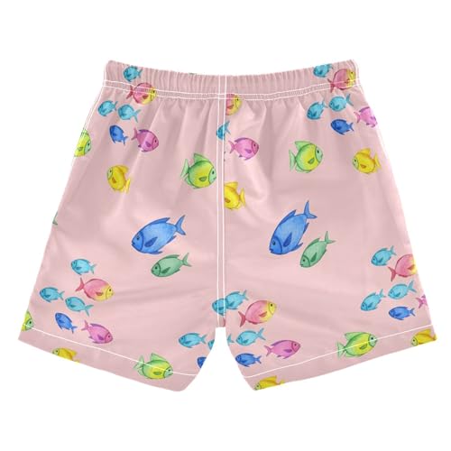 Boys Swim Trunk Quick Dry Colorful Fish Ocean Life Board Shorts Swimwear 6-12T2