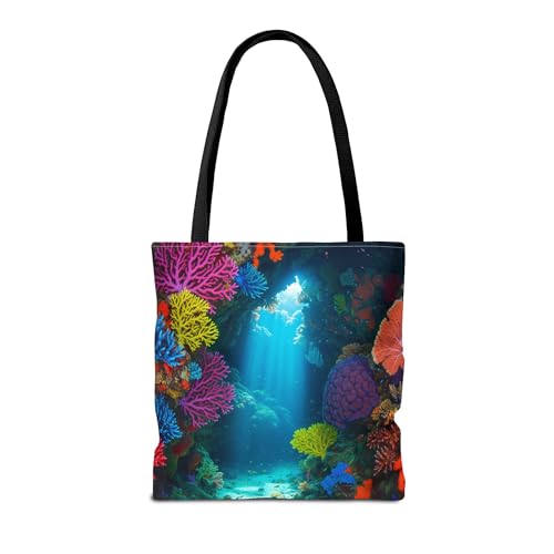 Premium Colorful Coral Cave Tote Bag with Reinforced Stitching2