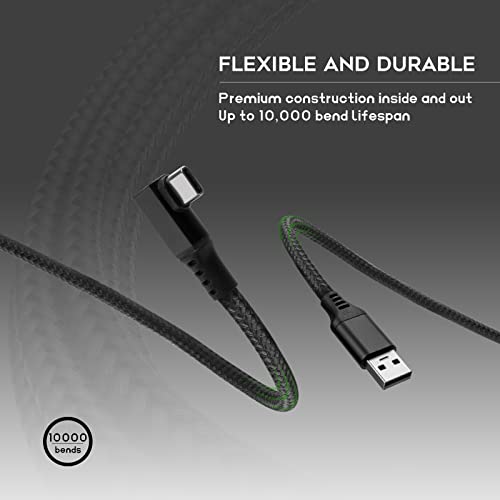 Black Link Cable For Oculus/Meta Quest 2 10Ft/3M, Nylon Fabricated Net, Up To 5Gbps High Speed Transfer & Fast Charging To Link A Pc For Steamvr #TOP5