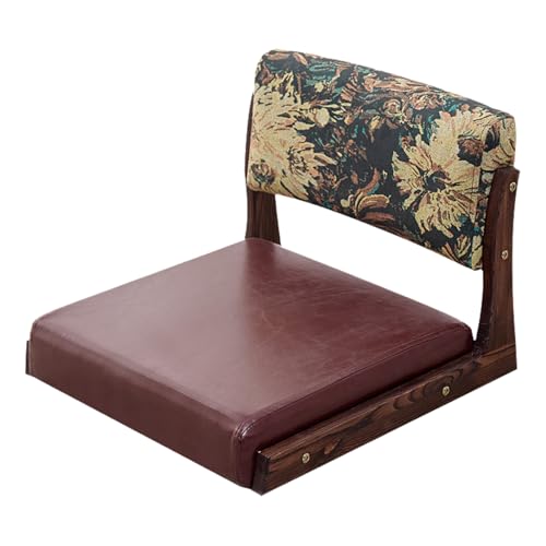 Onxyrbyte Silla De Piso Japonesa,Silla De Piso De MeditacióN,Silla De Suelo con Respaldo,Silla De Piso Tatami De Madera Sin Patas con Respaldo,Silla De Piso Japonesa De Madera