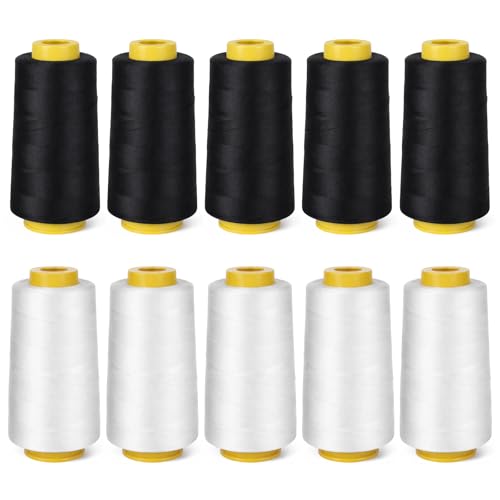 Conos de hilo para costura 3000 yardas negro y blanco miniatura 1