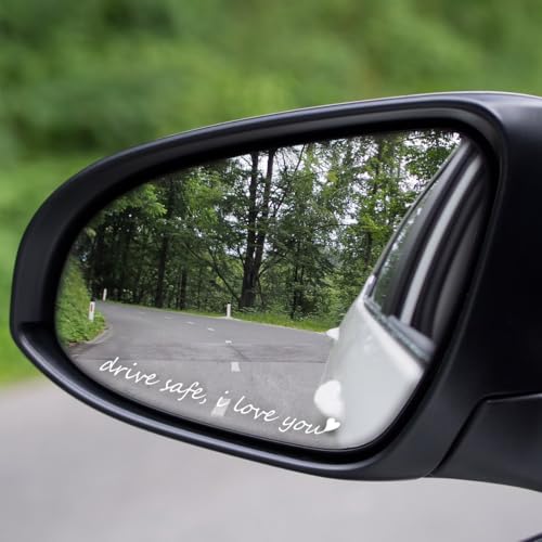 Image of 5X I Love You Drive Safe Mirror Sticker For Car, Drive Safe I Love You Decal, Rearview Mirror Decal, Car Stickers And Decals For Couple Boyfriend Girlfriend, Romantic Cars Rearview Mirrors Accessories
