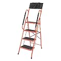 LUISLADDERS 4 Step Ladder Safety Tool Ladder Folding Anti-Slip Step Stool Ladder Padded Side Handrails with Large Area Pedals for Kitchen Home and Office 330lbs (4 Step)