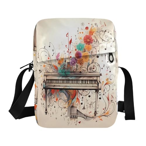 crossbody messenger bag Small Crossbody Bags For Women Cross Body Purse Adjustable Strap for Casual Casual- Piano Black Boho Style