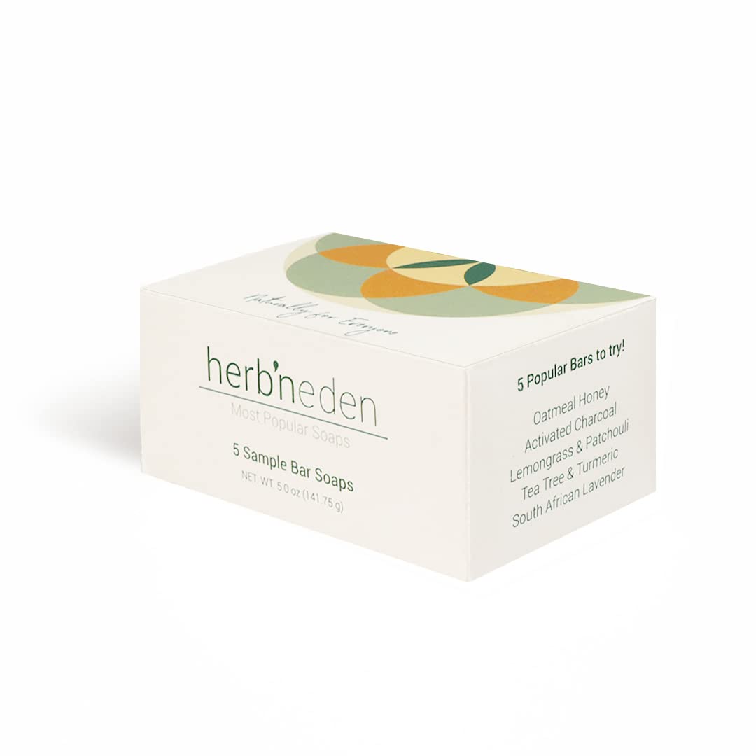 Herb’N Eden Pack of 5 Soaps for Women & Men 100 Natural