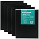 Exerz Keilrahmen Schwarz 24x30cm, 5er Set, 280 GSM, 1,7 cm Dick, 100% Baumwolle, Dreifach Grundiert, Säurefrei, Mittelkörnig, Gerahmte Kunstleinwand