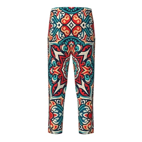Pajama Pants Pajama Bottoms with Elastic Waistband Sleepwear Lounge Pants, Mandala Flowers 12