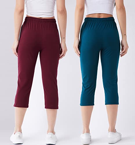 Image of Modeve Women Solid Cotton Blend Capri for summer|| Summer Wear
