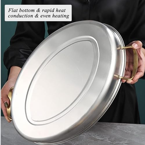 304 Stainless Steel Roasting Pan with Vented Glass Lid, Double Layer Fish Poacher Steamer & Stockpot, Ideal for Turkey, Home Kitchen, Includes Rack & Ceramic Pan