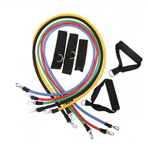 11pcs Latex Resistance Bands Fitness Exercise Tube Rope Set Yoga ABS P90X Workout
