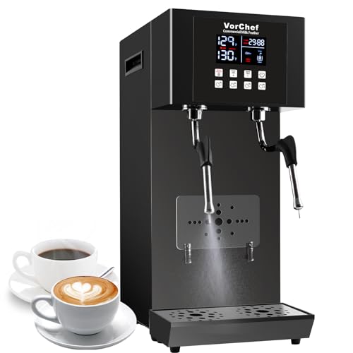 Reviews de Productos de limpieza para vaporizadores de leche los 5 más buscados. 47 VorChef - Espumador de leche comercial, máquina de agua hirviendo de vapor de 2 vías, 110 V, 2200 W, máquina de espuma de leche, vaporizador con visualización LED para...