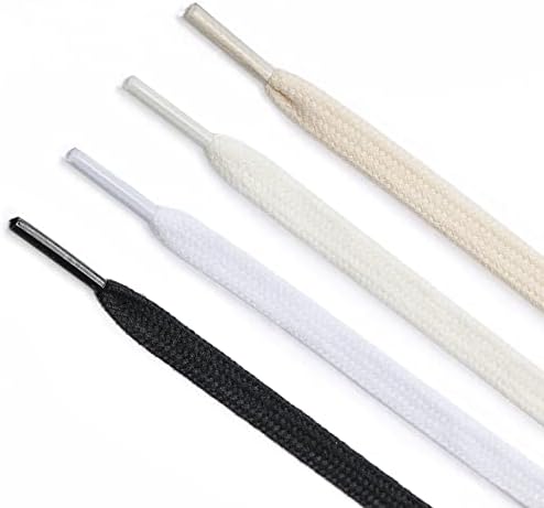 Stepace 2 Pairs Cotton Flat Shoe Laces for Sneaker Running Shoes Black 100 - 3