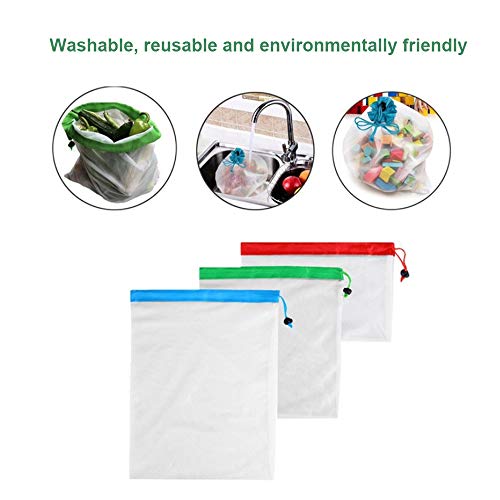 Nishore Sacos de malha reutilizáveis para produtos de malha Bolsa de armazenamento de malha de náilo