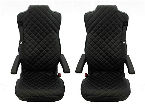 2 x Fundas de asiento para camión, color negro