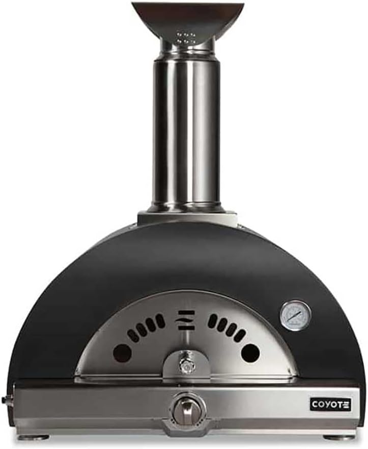 Coyote Outdoor Living 30" Matte Black Hybrid Pizza Oven in NG