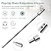 Extension Rod Converter for Bathroom Pop Up Drain Rod, 6.64 Inch Extenders Bathroom Pop-Up Vertical/Horizontal Rods, Extender Rod with an Allen Wrench Screws, Extender Rod for Sink Pop Up Rod Assembly