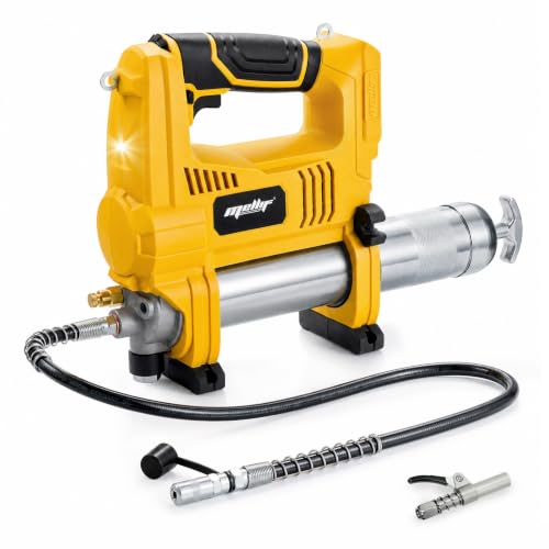 Image of Cordless Grease Gun Compatible with DeWalt 20V Battery(Tool Only), Battery Powered, 10,000 PSI Brushless Motor, 5-Speed Variable Flow, 14 oz Grease Cartridge, 30 inch Flexible Hose, Low Voltage Protection